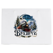 Rustikale Weihnachts-Vintage-Geschenktüten-Design Große Geschenktüte (Vorderseite)