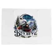 Rustikale Weihnachts-Vintage-Geschenktüten-Design Große Geschenktüte (Rückseite)