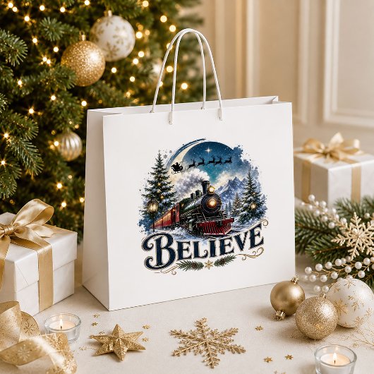 Rustikale Weihnachts-Vintage-Geschenktüten-Design Große Geschenktüte