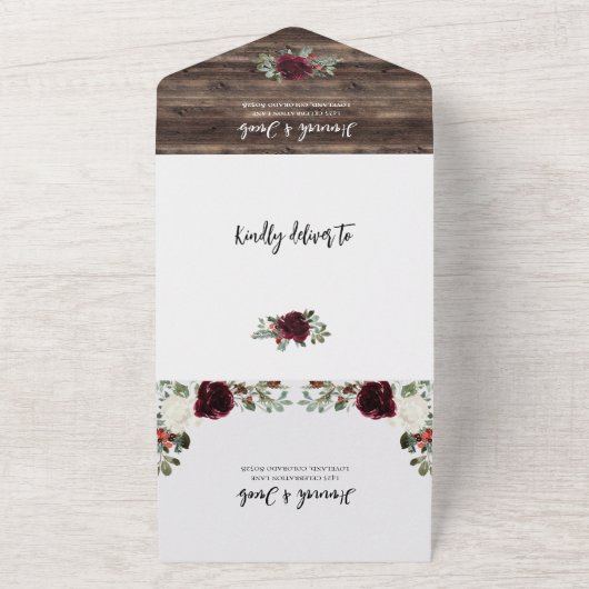 Rustikale Weihnachts-Winter-Waldsaitenlichter Hoch All In One Einladung (Außenbereich)