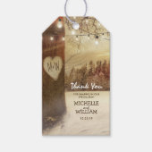 Rustikale Weihnachts-Winterbaum-Gastgeschenk Hochz Geschenkanhänger (Vorderseite)