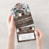 Rustikale Weihnachts-Winterwald-Foto Hochzeit All In One Einladung (Abreißen)