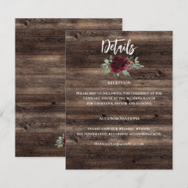 Rustikale Weihnachts-Winterwaldhochzeit Begleitkarte