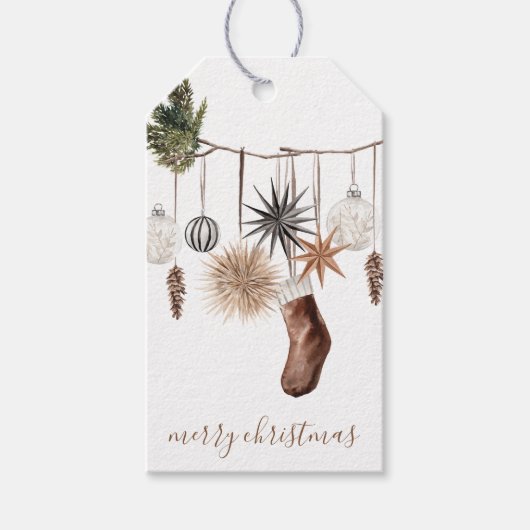 Rustikale Weihnachtsanhänger-Geschenkkarte Geschenkanhänger (Vorderseite)