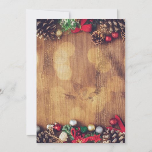 Rustikale Weihnachtsatmosphäre Lights Feier Einladung (Rückseite)