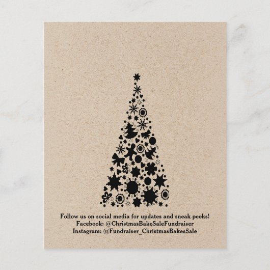 Rustikale Weihnachtsbake Sale Fundraiser Flyer (Hinten)