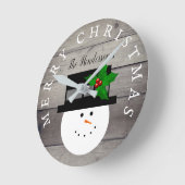 Rustikale Weihnachtsbauernhäuser Imitat Holz Schne Runde Wanduhr (Winkel)