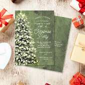 Rustikale Weihnachtsbaum Grüne Gesellschaft Feiert Einladung