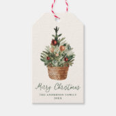 Rustikale Weihnachtsbaum-Ornamente Creme Urlaub Geschenkanhänger (Vorderseite)