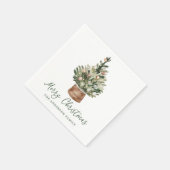 Rustikale Weihnachtsbaum-Ornamente Neutrale Feiert Serviette (Ecke)
