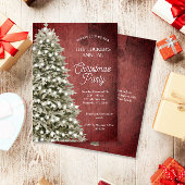 Rustikale Weihnachtsbaum Rote Gesellschaft Feierta Einladung