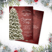 Rustikale Weihnachtsbaum Rote Gesellschaft Feierta Einladung