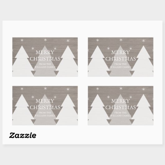 Rustikale Weihnachtsbaumaufkleber Rechteckiger Aufkleber (Blatt)