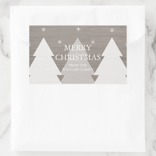 Rustikale Weihnachtsbaumaufkleber Rechteckiger Aufkleber (Tasche)