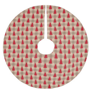 Rustikale Weihnachtsbäume Büffel Karo kariert Polyester Weihnachtsbaumdecke