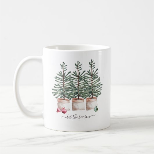 Rustikale Weihnachtsbäume dieser Saison Kaffeetasse (Links)