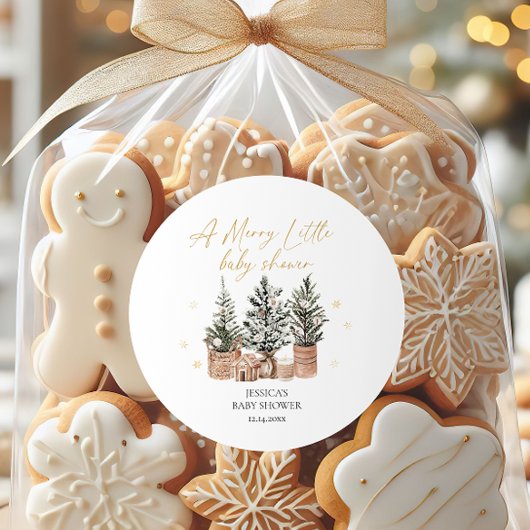 Rustikale Weihnachtsbäume eine kleine kleine klein Runder Aufkleber