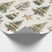 Rustikale Weihnachtsbäume Geschenkpapier (Ecke)
