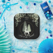 Rustikale Weihnachtsbäume im Hirschen Pappteller (Party)