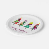 Rustikale Weihnachtsbäume Pappteller (Schrägansicht)