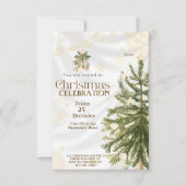 Rustikale Weihnachtsbaumeinladungen | Elegant und Einladung (Vorderseite)