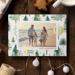 Rustikale Weihnachtsbaumen Joy Foto Holiday Foil C Folien Feiertagskarte