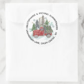 Rustikale Weihnachtsbaumen Runde Rücksendeadresse Runder Aufkleber (Tasche)
