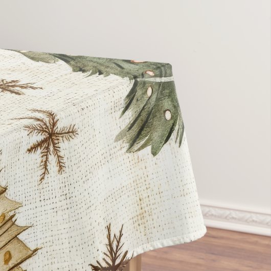 Rustikale Weihnachtsbaumen Tischdecke (Beispiel)