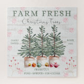 Rustikale Weihnachtsbaumfamilie Puzzle (Vertikal)