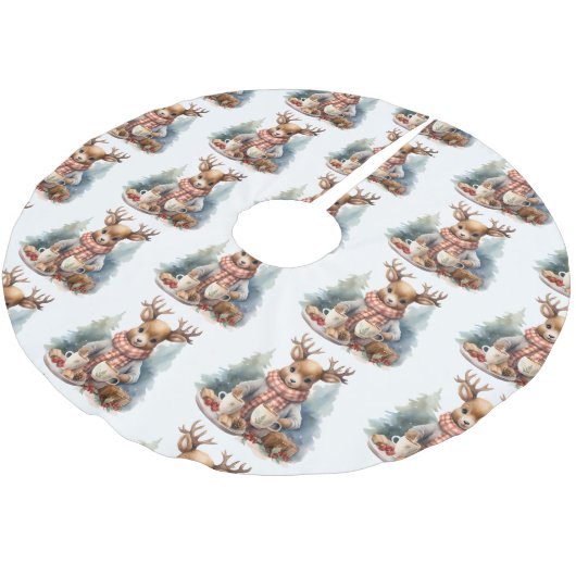 Rustikale Weihnachtsbaumfarbe Wasserfarbe Polyester Weihnachtsbaumdecke (Schrägansicht)