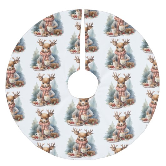 Rustikale Weihnachtsbaumfarbe Wasserfarbe Polyester Weihnachtsbaumdecke (Vorderseite)