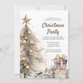 Rustikale Weihnachtsbaumfeier Einladung (Vorderseite)
