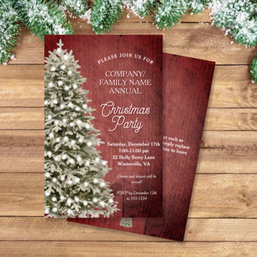Rustikale Weihnachtsbaumfirma Party Einladung