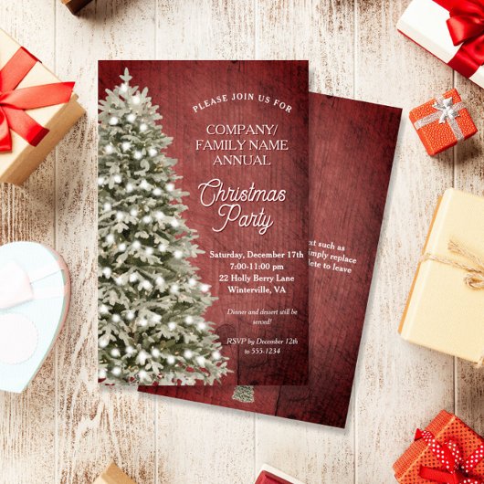 Rustikale Weihnachtsbaumfirma Party Einladung
