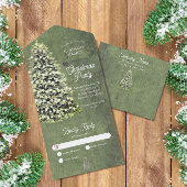 Rustikale Weihnachtsbaumfirma Party Holiday Green All In One Einladung