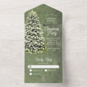 Rustikale Weihnachtsbaumfirma Party Holiday Green All In One Einladung (Innen Boden)