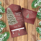 Rustikale Weihnachtsbaumfirma Party Holiday Red All In One Einladung