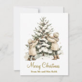 Rustikale Weihnachtsbaumkarte Feiertagskarte (Vorderseite)