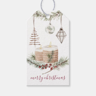 Rustikale Weihnachtsbaumkerzen & Ornamente - Gesch Geschenkanhänger