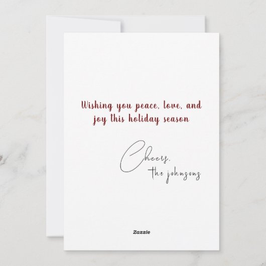 Rustikale Weihnachtsbaumkirche Feiertagskarte (Rückseite)