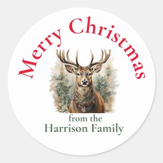 Rustikale Weihnachtsbaumwünsche Runder Aufkleber (Vorderseite)