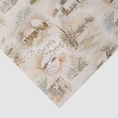 Rustikale Weihnachtsbauten im Winter Seidenpapier (Ausschnitt)