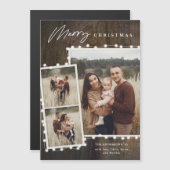 Rustikale Weihnachtsbeleuchtung 3 Foto Collage Url Magnetkarte (Vorne/Hinten)
