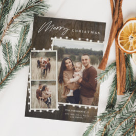 Rustikale Weihnachtsbeleuchtung 3 FotoCollage Feiertagskarte