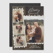 Rustikale Weihnachtsbeleuchtung 4 Foto Collage Url Magnetkarte (Vorne/Hinten)