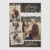 Rustikale Weihnachtsbeleuchtung 4 Foto Collage Url Magnetkarte (Vorderseite)