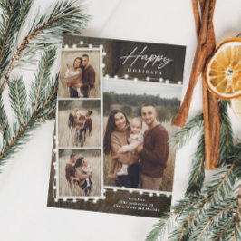 Rustikale Weihnachtsbeleuchtung 4 Foto Collage Url Magnetkarte