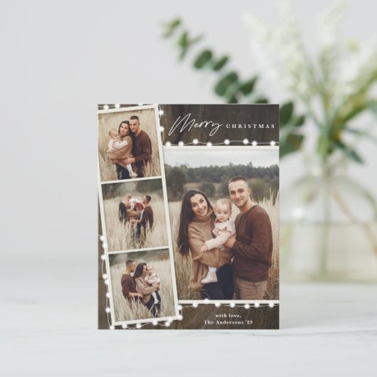 Rustikale Weihnachtsbeleuchtung 4 Foto Weihnachtsk (Stehend Vorderseite)