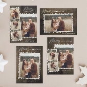 Rustikale Weihnachtsbeleuchtung 4 FotoCollage Feiertagskarte