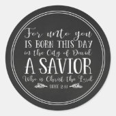 Rustikale Weihnachtsbibel Verse Typografie Runder Aufkleber (Vorderseite)